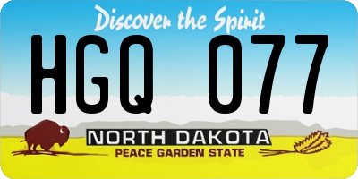 ND license plate HGQ077