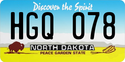 ND license plate HGQ078