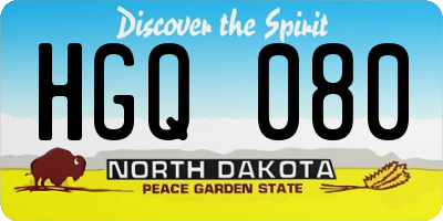 ND license plate HGQ080