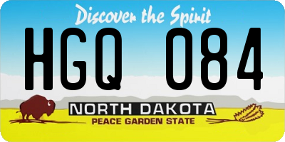 ND license plate HGQ084