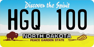 ND license plate HGQ100
