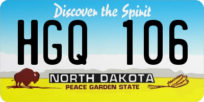 ND license plate HGQ106