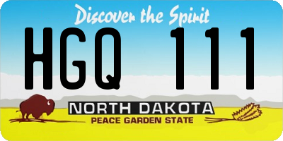 ND license plate HGQ111