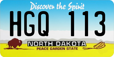 ND license plate HGQ113