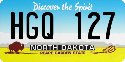 ND license plate HGQ127
