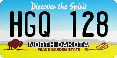 ND license plate HGQ128