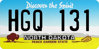 ND license plate HGQ131