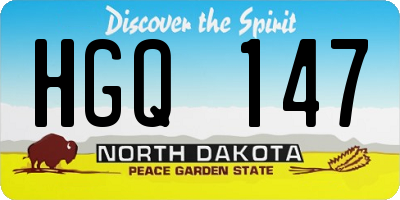 ND license plate HGQ147