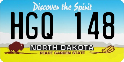 ND license plate HGQ148