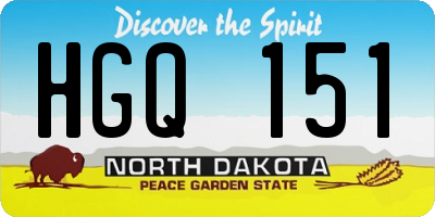 ND license plate HGQ151