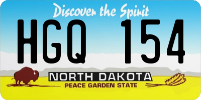 ND license plate HGQ154
