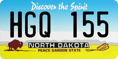 ND license plate HGQ155