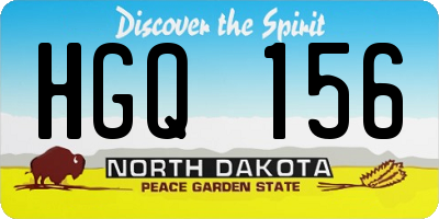 ND license plate HGQ156