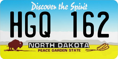 ND license plate HGQ162