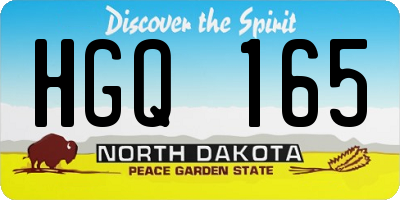 ND license plate HGQ165