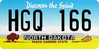ND license plate HGQ166