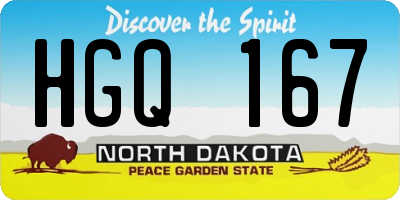 ND license plate HGQ167