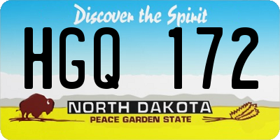 ND license plate HGQ172