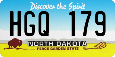 ND license plate HGQ179