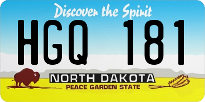 ND license plate HGQ181