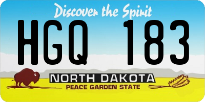 ND license plate HGQ183