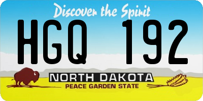 ND license plate HGQ192