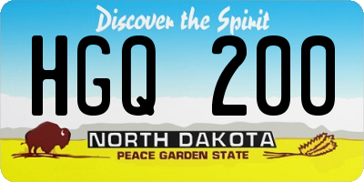 ND license plate HGQ200