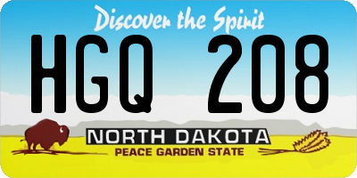ND license plate HGQ208