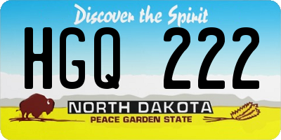ND license plate HGQ222
