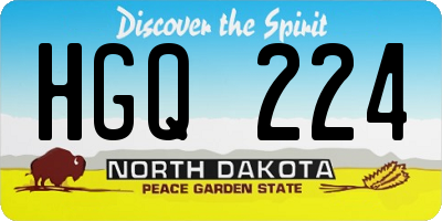 ND license plate HGQ224