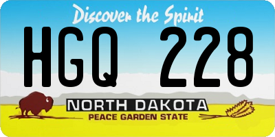 ND license plate HGQ228