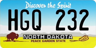 ND license plate HGQ232