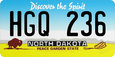 ND license plate HGQ236