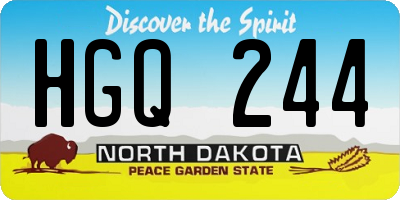 ND license plate HGQ244