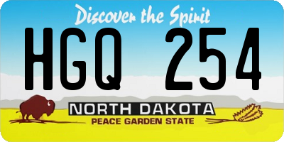 ND license plate HGQ254
