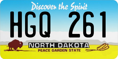 ND license plate HGQ261