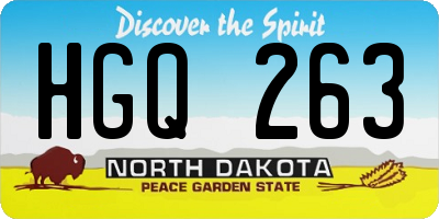 ND license plate HGQ263
