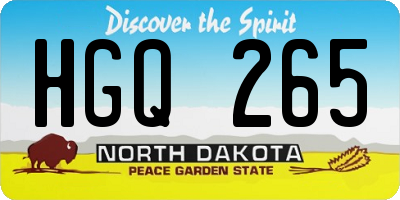 ND license plate HGQ265