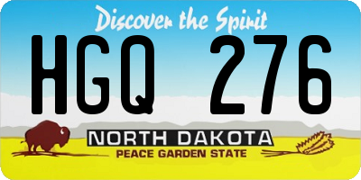 ND license plate HGQ276