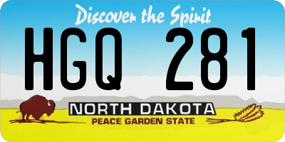 ND license plate HGQ281