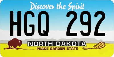 ND license plate HGQ292