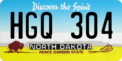 ND license plate HGQ304