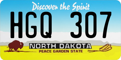 ND license plate HGQ307