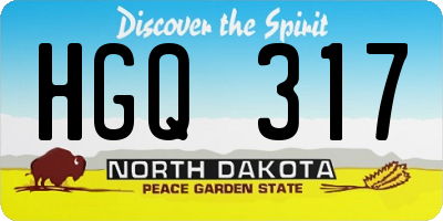 ND license plate HGQ317