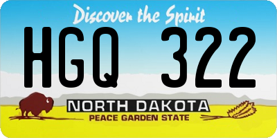 ND license plate HGQ322