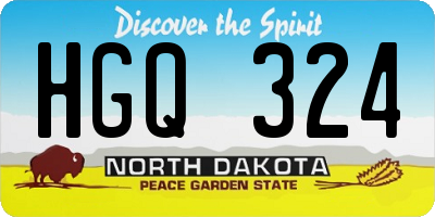 ND license plate HGQ324