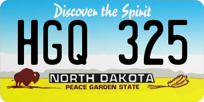 ND license plate HGQ325
