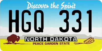 ND license plate HGQ331
