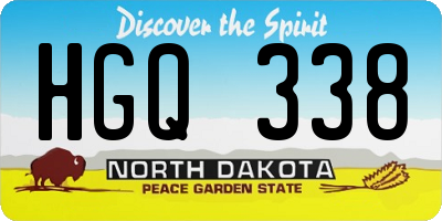 ND license plate HGQ338