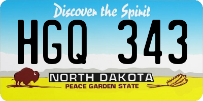 ND license plate HGQ343
